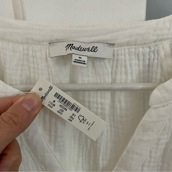 Madewell Lightspun Ruffle-Sleeve Henley Top - Picture 7 of 7